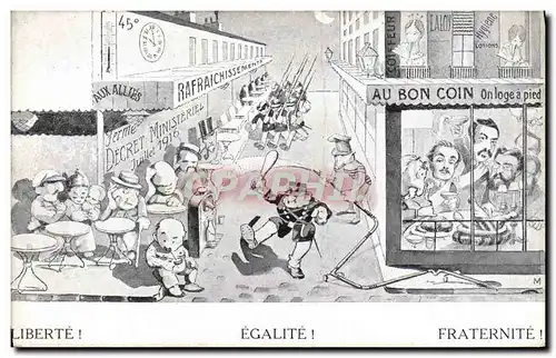 Cartes postales Politique Satirique Liberte Egalite Fraternite Au Bon Coin Police Policier