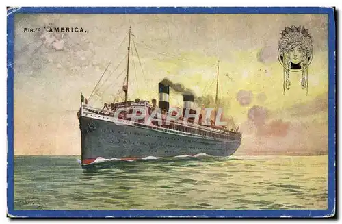 Cartes postales Bateau Paquebot America