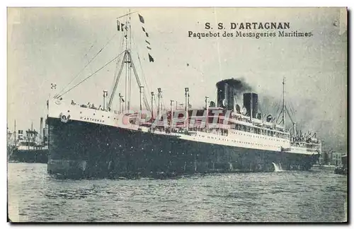 Cartes postales Bateau Paquebot des Messageries Maritimes SS d'Artagnan