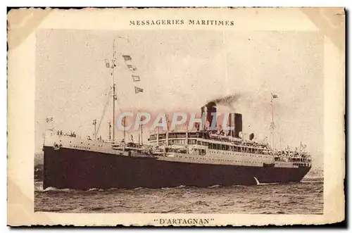 Cartes postales Bateau Paquebot Messageries Maritimes D'Artagnan