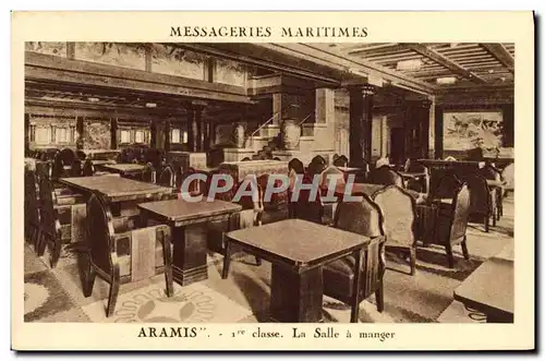 Cartes postales Bateau Paquebot Messageries Maritimes Aramis La salle a manger