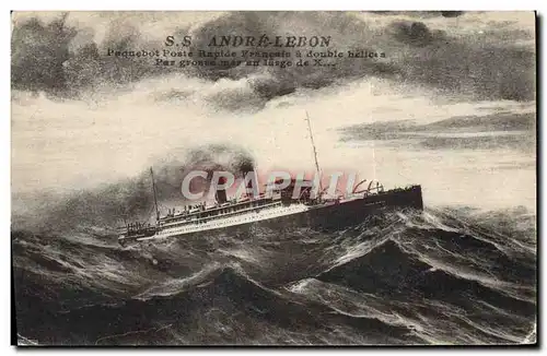 Cartes postales Bateau Paquebot SS Andre Lebon Paquebot Poste rapide francais