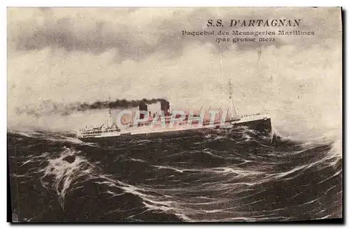 Cartes postales Bateau Paquebot SS D&#39Artagnan Messageries Maritimes