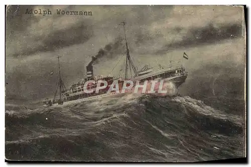 Cartes postales Bateau Paquebot Adolph Woermann