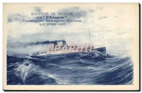 Cartes postales Bateau Paquebot SS D'Artagnan Messageries Maritimes