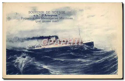 Cartes postales Bateau Paquebot SS D'Artagnan Messageries Maritimes