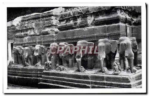 Cartes postales moderne Elephant Ellora Cave 16 Kailasa Inde India