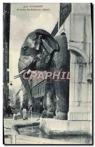 Ansichtskarte AK Elephant Chambery Fontaine des Elephants