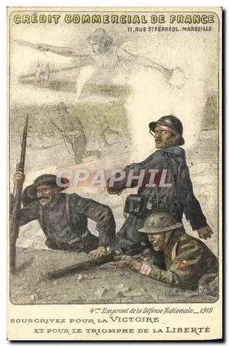 Ansichtskarte AK Militaria Credit Commercial de France Emprunt de la Defense Nationale 1918