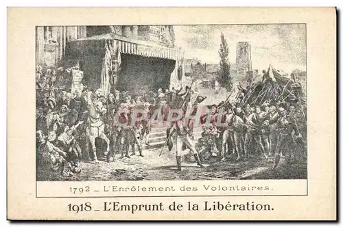 Cartes postales Militaria 1792 1918 Enrolement des volontaires Emprunt de la Liberation