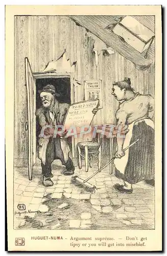 Ansichtskarte AK Politique Satirique Huguet Numa Argument supreme