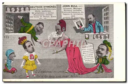 Cartes postales Politique Satirique L&#39embarras du choix Marianne Alphonse XIII