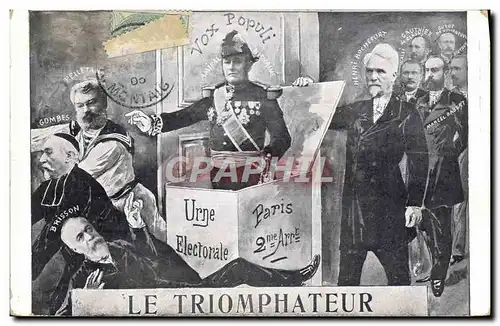 Ansichtskarte AK Politique Satirique Le triomphateur Gombes Brisson Rocherfort