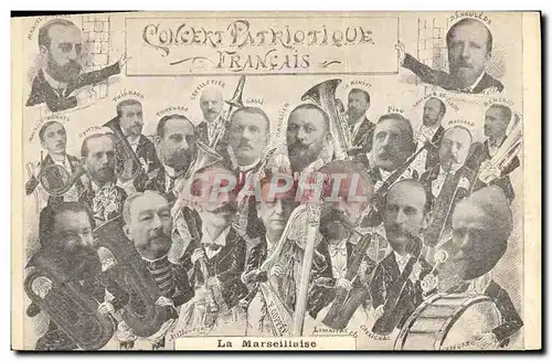 Cartes postales Politique Satirique Concert patriotique Francais La Marseillaise Deroulede