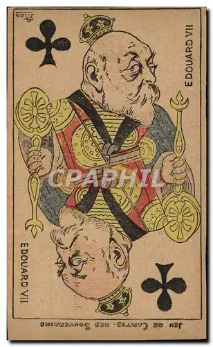 Cartes postales Politique Satirique Carte a jouer Edouard VII