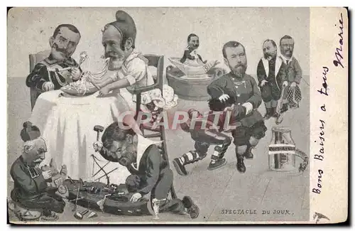 Cartes postales Politique Satirique Spectacle du jour Loubet Nicolas II Russie Russia
