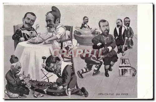 Cartes postales Politique Satirique Spectacle du jour Loubet Nicolas II Russie Russia