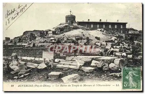 Cartes postales Astronomie Auvergne Les ruines du temple de Mercure et l&#39Observatoire