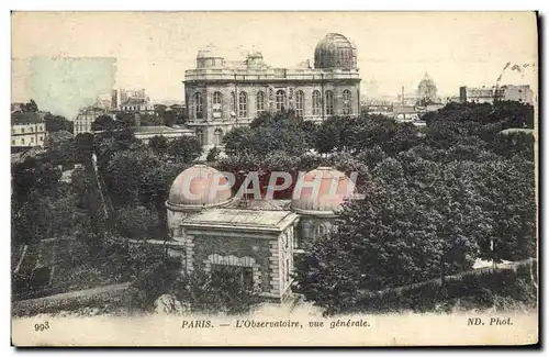 Cartes postales Astronomie Paris L&#39Observatoire Vue generale