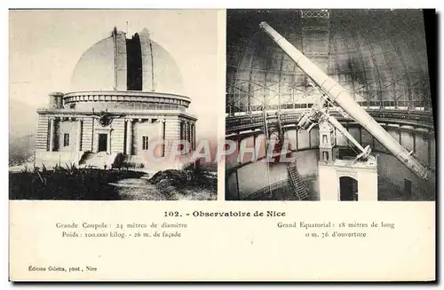 Cartes postales Astronomie Nice Observatoire Grande Coupole Grand Equatorial