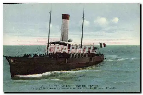 Cartes postales Bateau Trouville L'Augustin Normand faisant le service entre Le Havre et Trouville