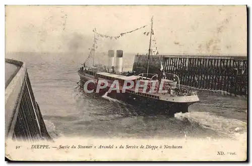 Ansichtskarte AK Bateau Dieppe Sortie du steamer Arundel du service de Dieppe a Newhaven