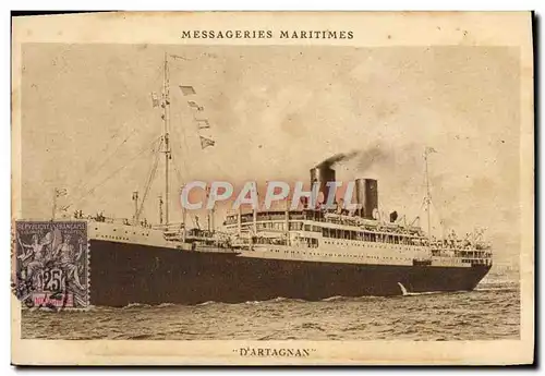 Cartes postales Bateau Messageries Maritimes d'Artagnan Indochine