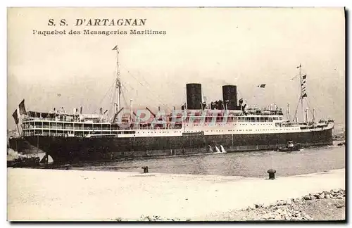 Cartes postales Bateau SS d'Artagnan Paquebot des Messageries Maritimes