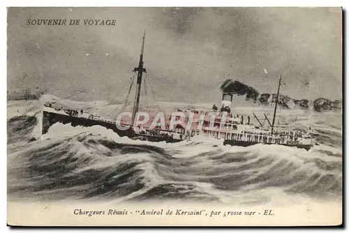 Ansichtskarte AK Bateau Chargeurs Reunis Amiral de Kersaint par grosse mer