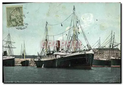 Cartes postales Bateau Marseille Le Transatlantique Crimee rentrant au port Tunisie