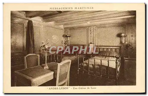 Cartes postales Bateau Messageries Maritimes Andre Lebon Une cabine de luxe