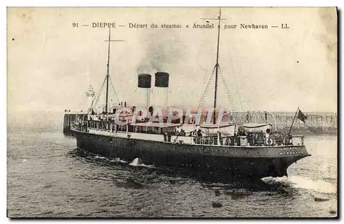 Ansichtskarte AK Bateau Dieppe Depart du steamer Arundel pour Newhaven