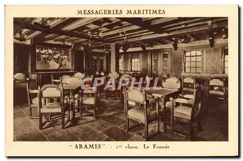 Ansichtskarte AK Bateau Messageries Maritimes Aramis 1ere classe Fumoir Tabac
