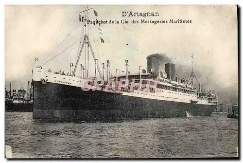 Cartes postales Bateau d'Artagnan Paquebot de la Cie des Messageries Maritimes