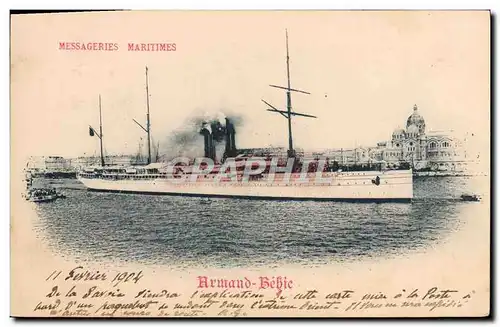 Ansichtskarte AK Bateau Messageries Maritimes Armand Behie Marseille