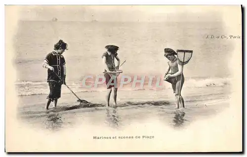 Cartes postales Fantaisie Marines et scenes de plage Enfants Peche