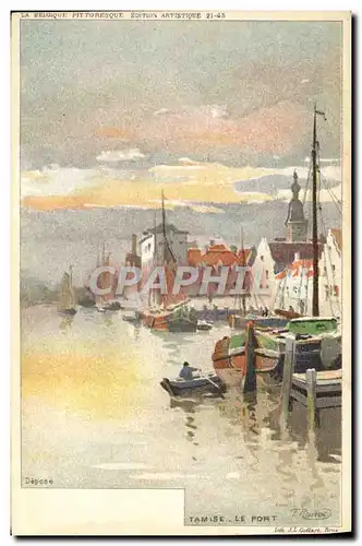 Cartes postales Fantaisie Illustrateur Ranot Tamise Le port Bateaux de peche