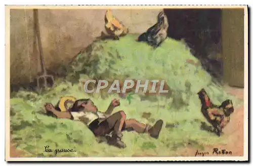 Cartes postales Fantaisie Illustrateur Redon Poules