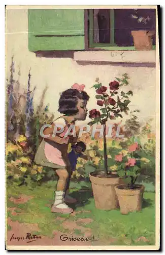 Cartes postales Fantaisie Illustrateur Redon Enfant