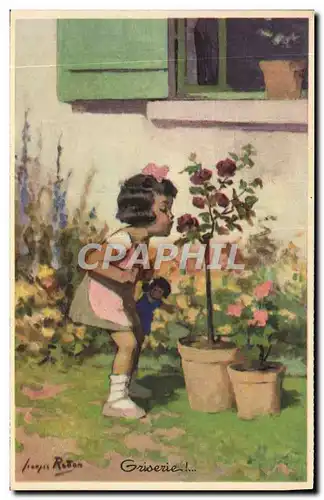 Cartes postales Fantaisie Illustrateur Redon Enfant