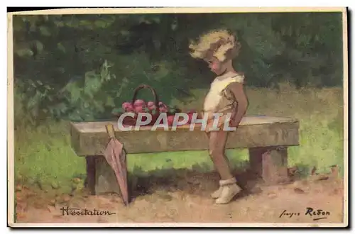 Cartes postales Fantaisie Illustrateur Redon Enfant