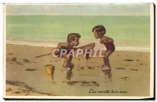 Ansichtskarte AK Fantaisie Illustrateur Redon Enfants Les secrets de la mer