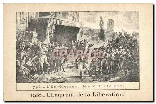 Cartes postales Militaria Enrolement des volontaires Emprunt de la Liberation 1792 1918