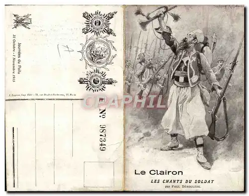 Cartes postales Militaria Le clairon Les chants du soldat Paul Deroulede