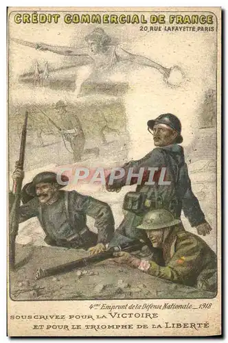 Ansichtskarte AK Militaria Credit Commercial de France Emprunt de la Defense Nationale 1918