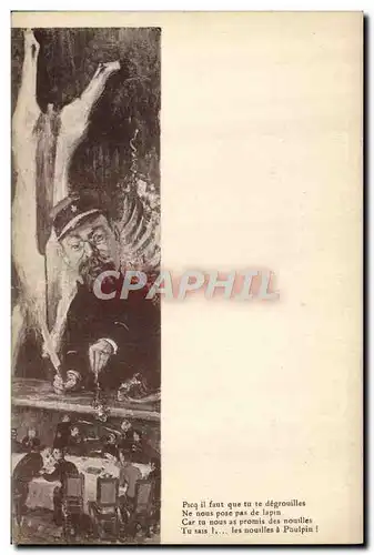 Cartes postales Politique Satirique Nouilles de Phulpin Spaghetti