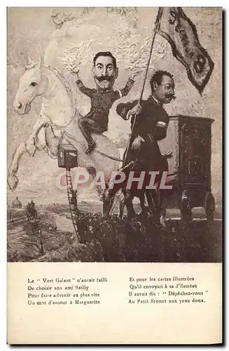 Cartes postales Politique Satirique Le Vert Galant Bailly Cheval