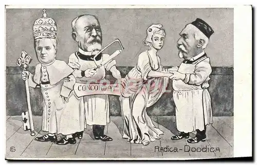Cartes postales Politique Satirique Concordat Radica Doodica Marianne