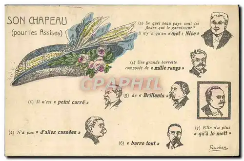 Cartes postales Politique Satirique Son chapeau pour les assises