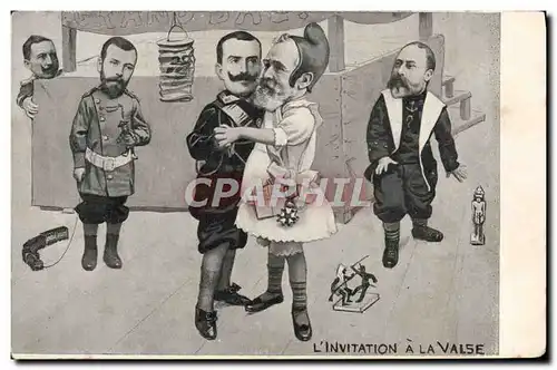 Ansichtskarte AK Politique Satirique L&#39invitation a la valse